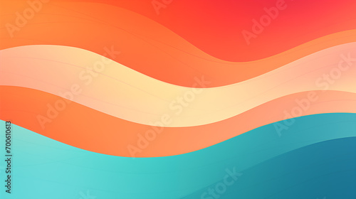 Fundo simples de verão com as cores azul, vermelho, amarelo claro e laranja. Papel de parede com ondas photo