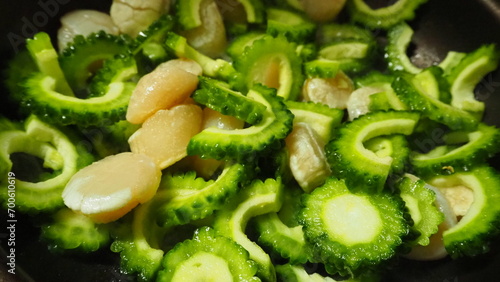 ゴーヤとホタテの炒め物