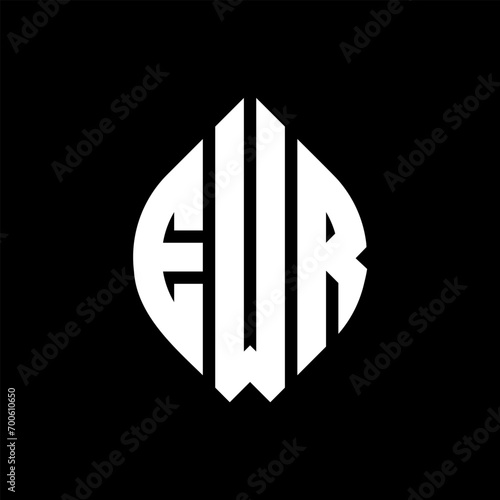 EWR circle letter logo design with circle and ellipse shape. EWR ellipse letters with typographic style. The three initials form a circle logo. EWR Circle Emblem Abstract Monogram Letter Mark Vector. photo