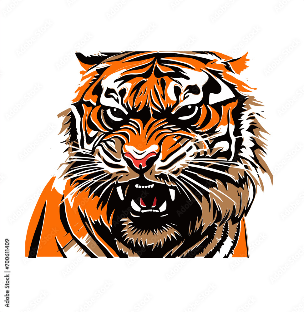 tiger angry head vector tiger angry head vector