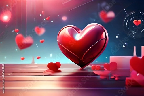 Valentine's Day romantic background, card, greeting card, decoration, ornament, red, honeymoon, wedding, valentines