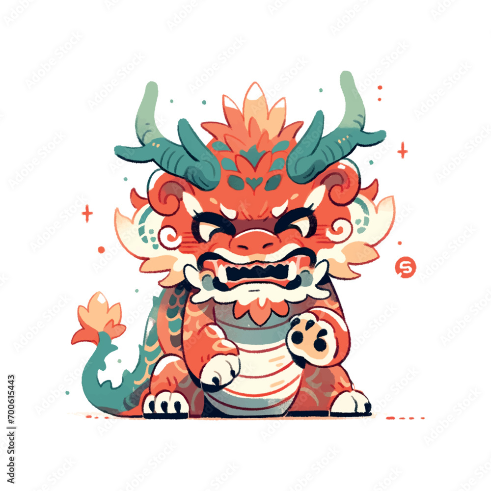chinese angry dragon 2024 vector illustration chinese angry dragon 2024 vector illustration