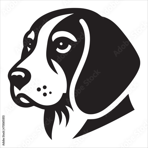 head of dog , Beagle dog face icon illustration , dog head icon 