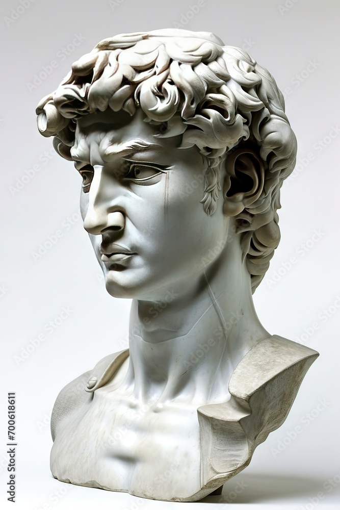 Obraz premium A beautiful stone stoic sculpture, statue of david portraying masculinity and stoicism.
