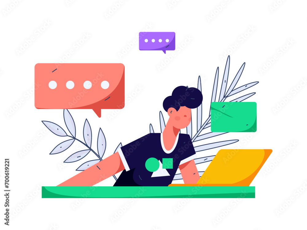 Flat vector illustration of business people operating work scene
Flat vector illustration of business people operating work scene