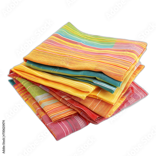 Cloth napkins isolated on transparent or white background, png 