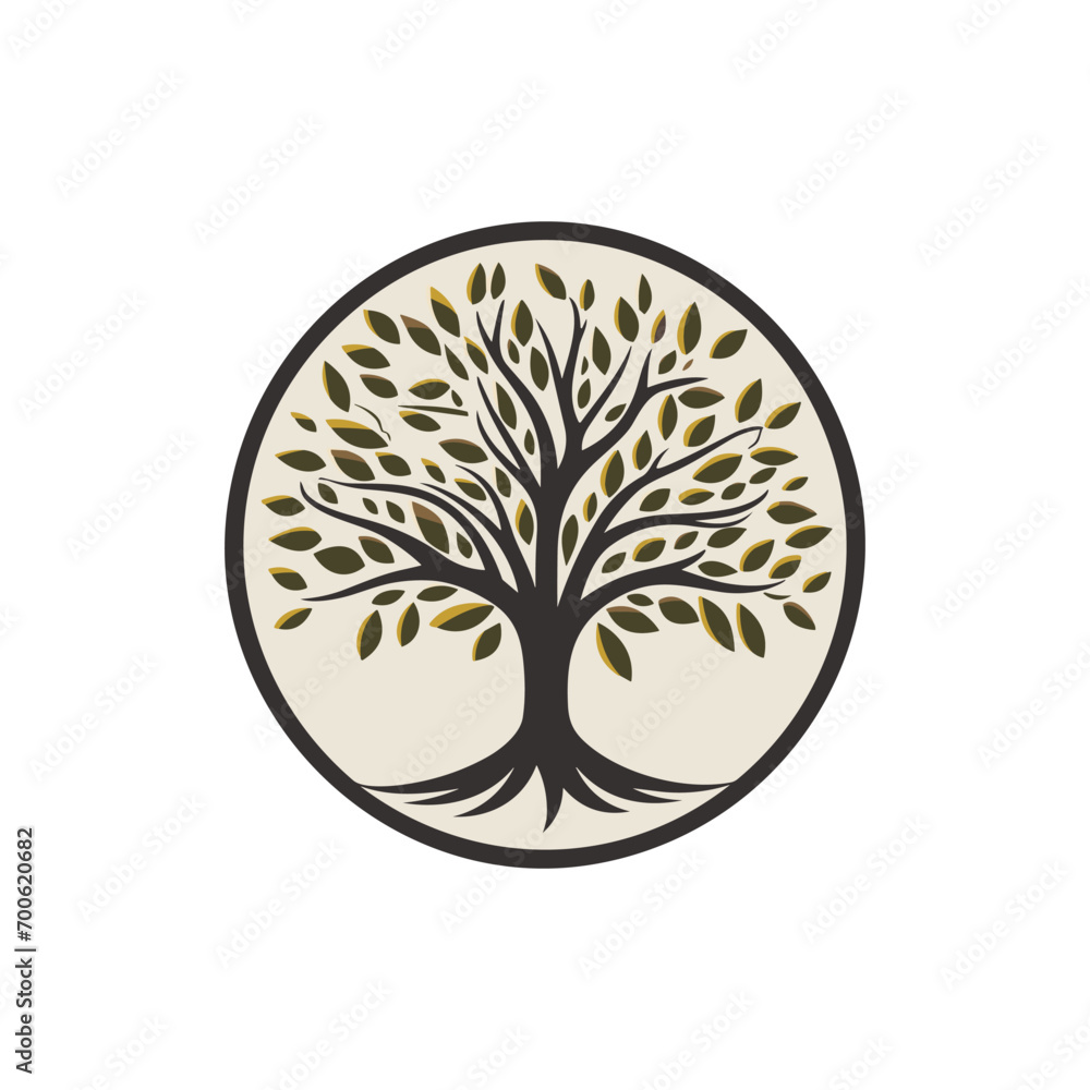 Obraz premium Minimalist tree logo in vector.