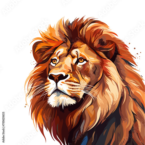 Majestic minimalist lion vector illustration.