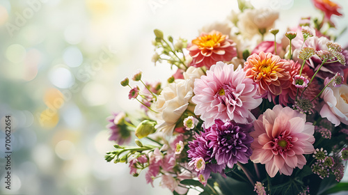 beautiful bouquet of flowers on beautiful soft background