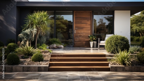 Wallpaper Mural black modern new house front door house building entrance Torontodigital.ca