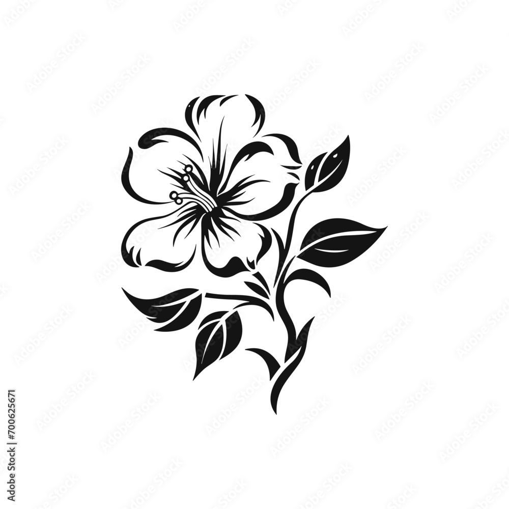 Obraz premium Beautiful minimalist flower illustration art.