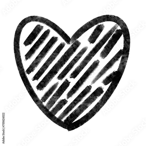 black heart shape icon, icon hand writtern