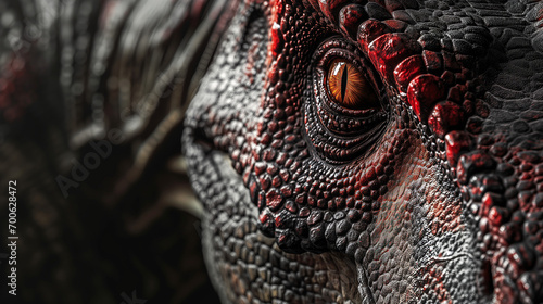 Prehistoric Gaze  The Intense Eye of a Dinosaur  Revealing Ancient Reptilian Textures and Details
