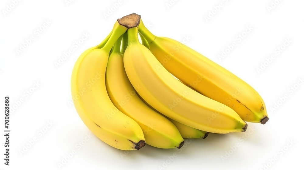 Bunch of Bananas on White Background. Fruit, Health, Healthy, Food, Vegetarian
