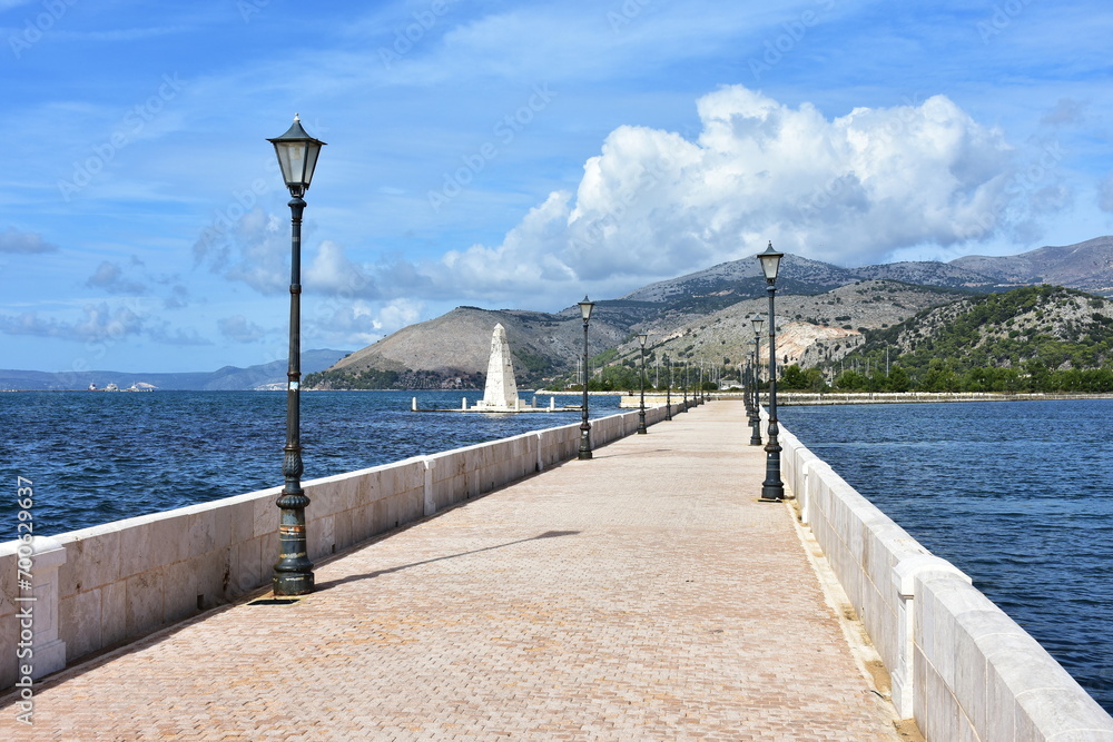 De Bosset Bridge in Argostoli city on Kefalonia island,Greece