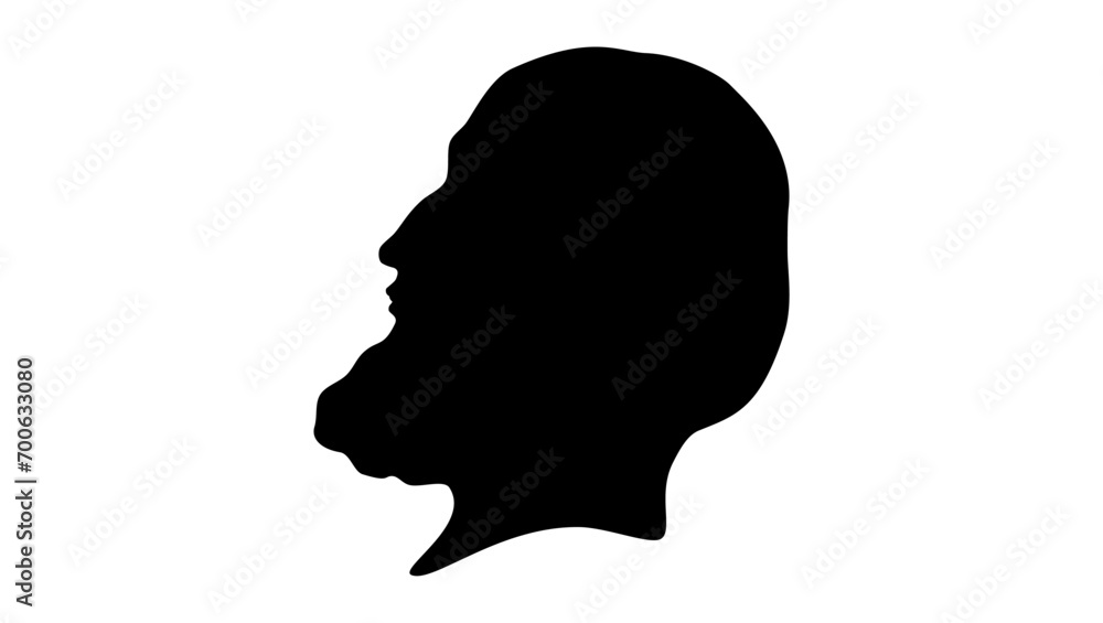 Antonio da Correggio, black isolated silhouette Antonio da Correggio, black isolated silhouette