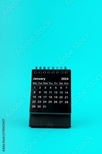 Black Calendar for January 2024.