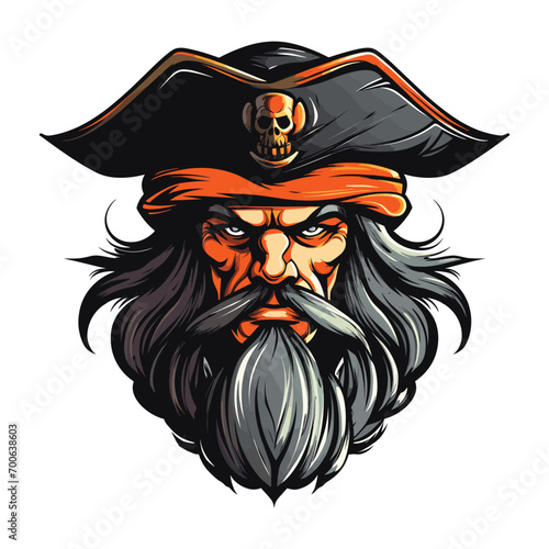 Head pirates logo vector for esport logo