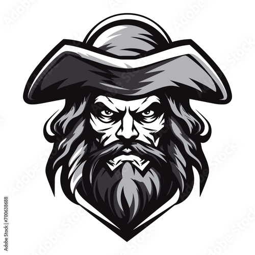 Head pirates logo vector for esport logo