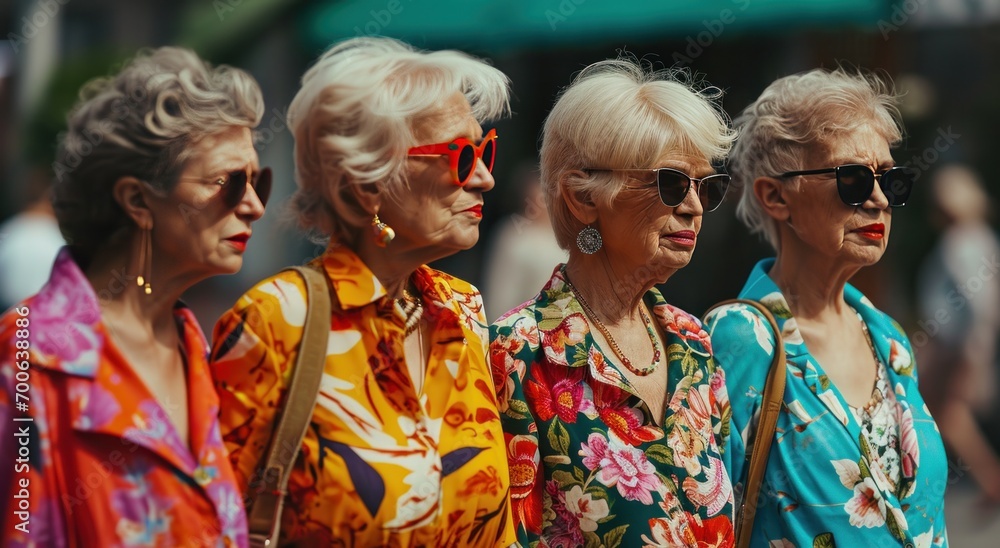 custom made wallpaper toronto digitalfour women on the street wearing colorful clothing and sunglasses