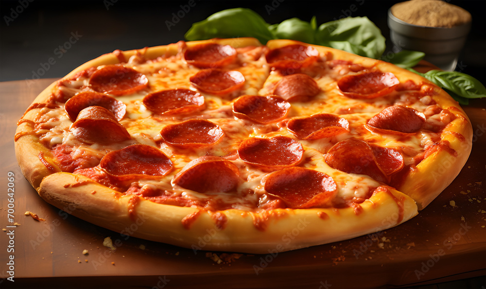 pizza on a table ai generative