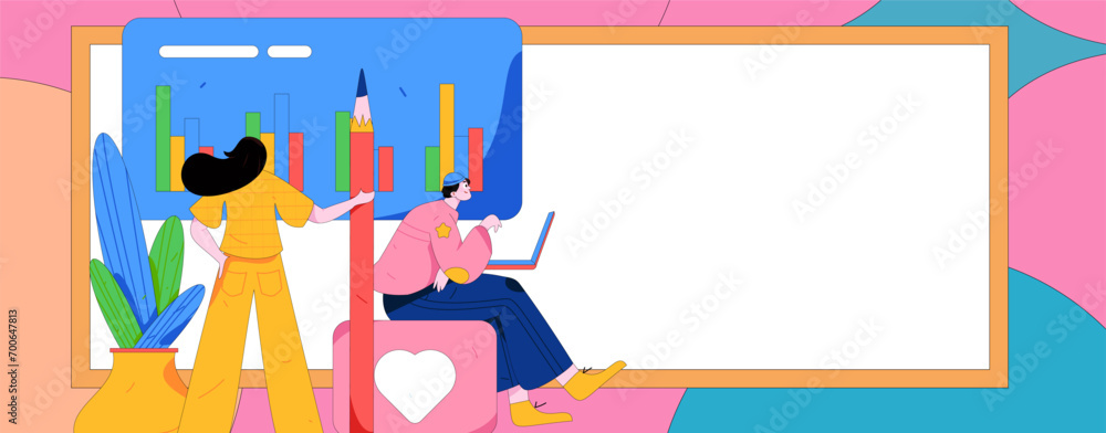 Flat vector illustration of business people operating work scene
Flat vector illustration of business people operating work scene