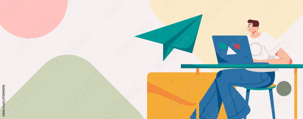 Flat vector illustration of business people operating work scene
Flat vector illustration of business people operating work scene