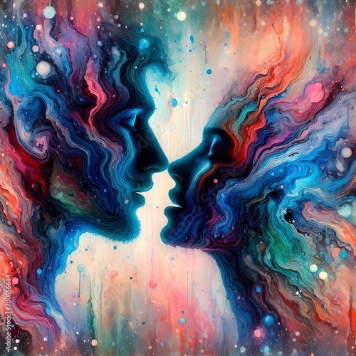 colorful couple
