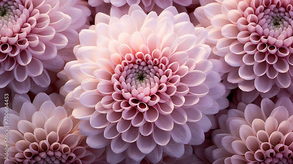 The visual harmony of symmetrical chrysanthemum flowers. Generative Ai The visual harmony of symmetrical chrysanthemum flowers. Generative Ai