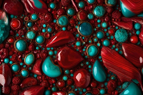 Ruby red and electric turquoise colliding in a symphony of colors.