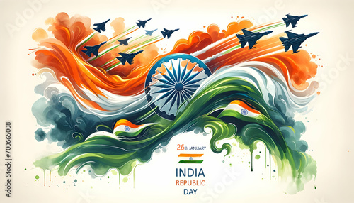 Abstract india republic day illustration background. photo