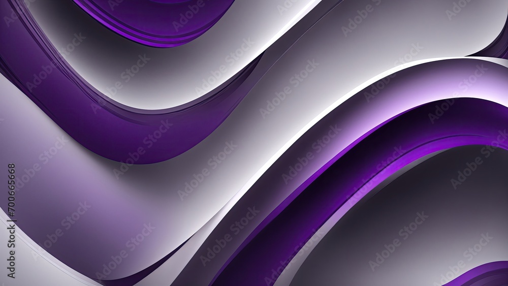Fototapeta premium Gray and purple gradient curved lines abstract background
