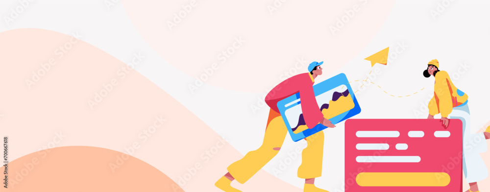 Flat vector illustration of business people operating work scene
Flat vector illustration of business people operating work scene