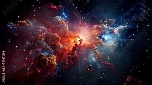 Explosion in the deep space