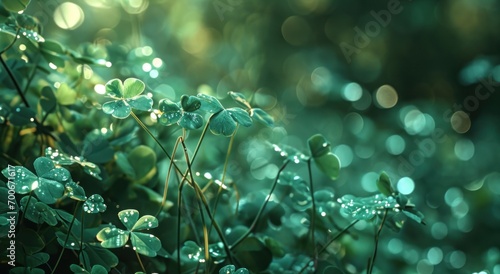 green background with some clover leaves