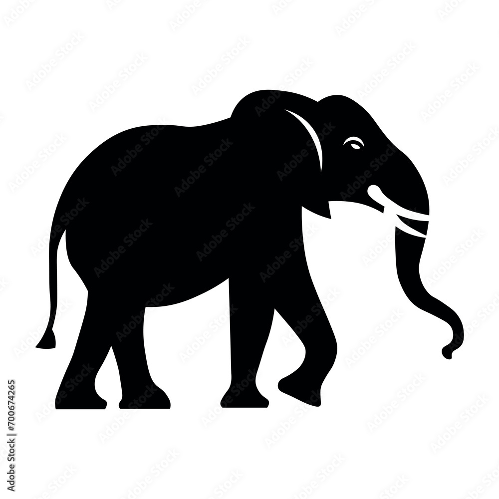 Elephant black vector icon on white background Elephant black vector icon on white background