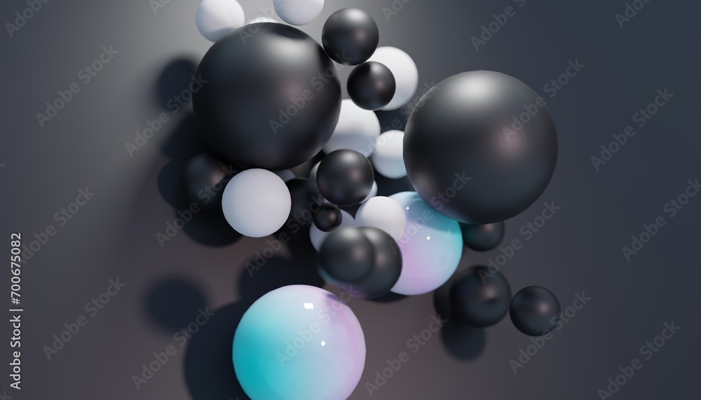 Fototapeta premium Elegance in Flight: 3D Rendered Balloon Abstract Background Wallpaper with Captivating Colors