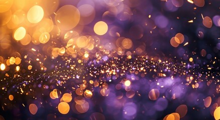 purple and gold background with stars in the sky