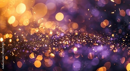 purple and gold background with stars in the sky
