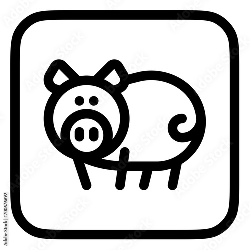 Editable pig, sow, boar vector icon. Animal, farm, livestock. Part of a big icon set family. Perfect for web and app interfaces, presentations, infographics, etc