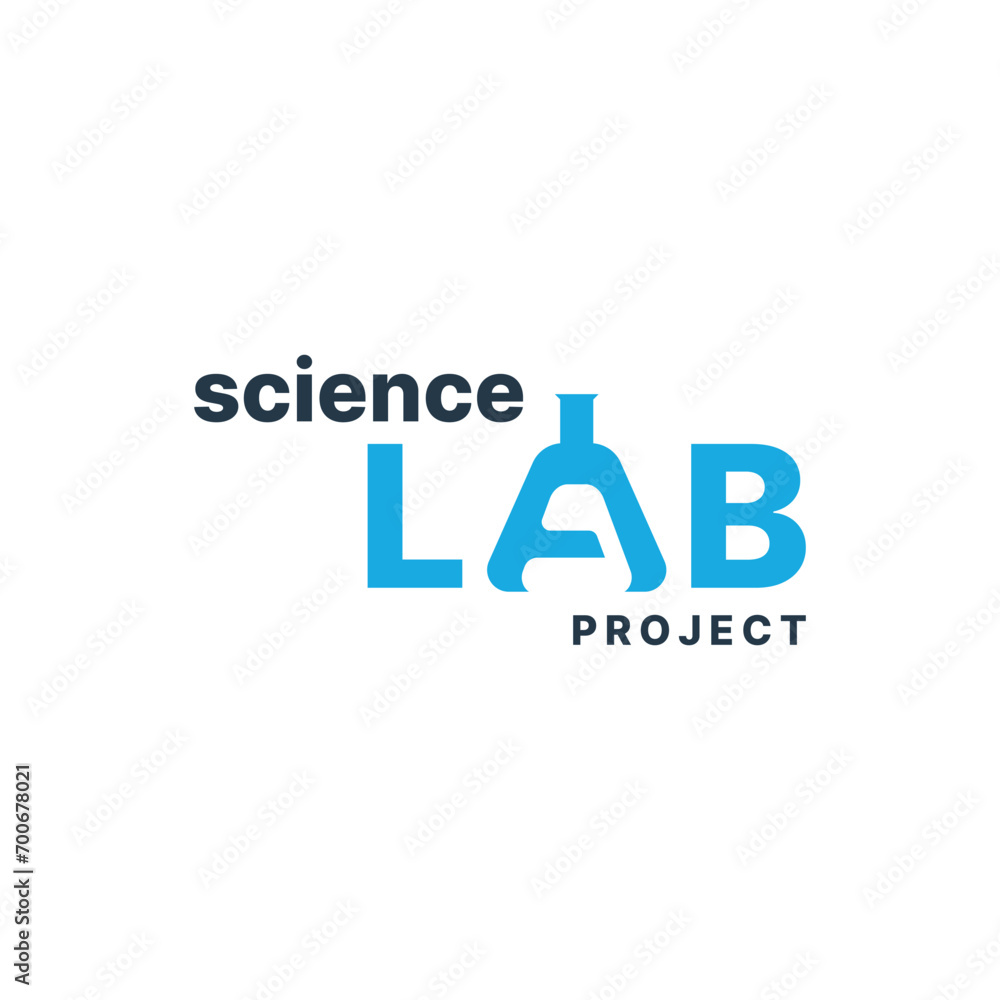 Science LAB Project Logo design Creative minimal concept word mark text logo vector Template
