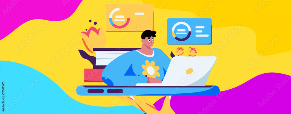 Flat vector illustration of business people operating work scene
Flat vector illustration of business people operating work scene