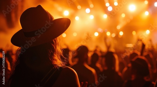 the woman in hat at the concert