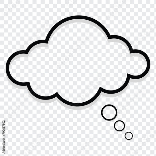 Thought cloud.Thought bubble icon.Speech Bubbles.Cloud speech bubbles collection.Thought bubble thinking cloud line art vector icon for apps and websites.day dream thinking flat line icon.