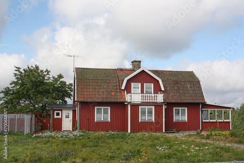 Typical falured farmhouse in Bredebolet in Skaraborg in Vaestra Goetaland in Sweden