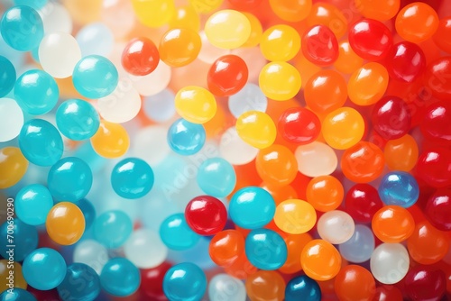 Colorful candies background. Closeup of colorful gumdrops. National Gum Drop Day or National Gumdrop Day.  photo