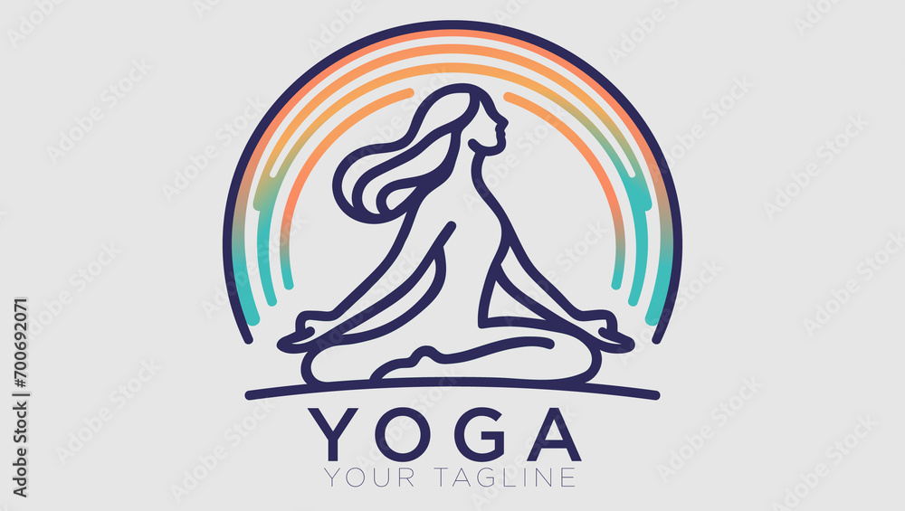 Abstract yoga Women logo Abstract yoga Women logo