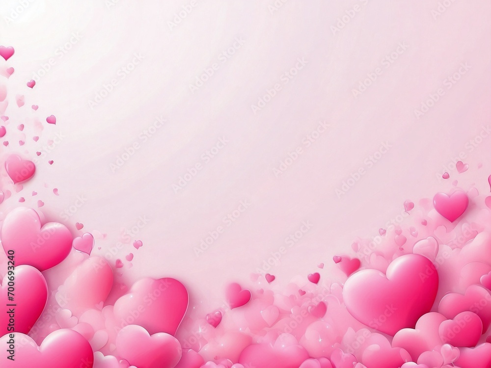Dreamy pink heart shape abstract background for Valentine's Day or Wedding invitation