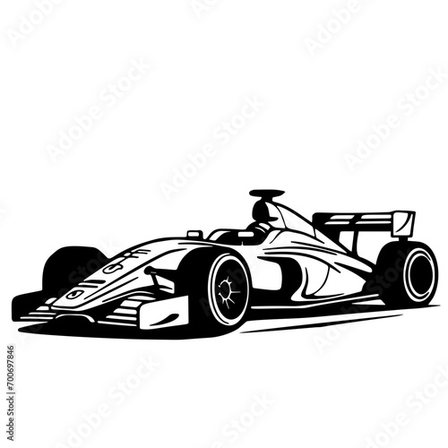 Black silhouette of race cars. Sports symbols isolated