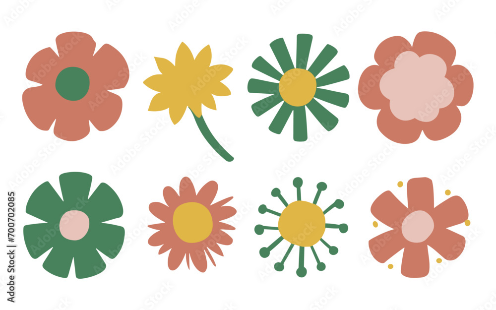 Abstract flowers vector clipart. Spring illustration. Abstract flowers vector clipart. Spring illustration.